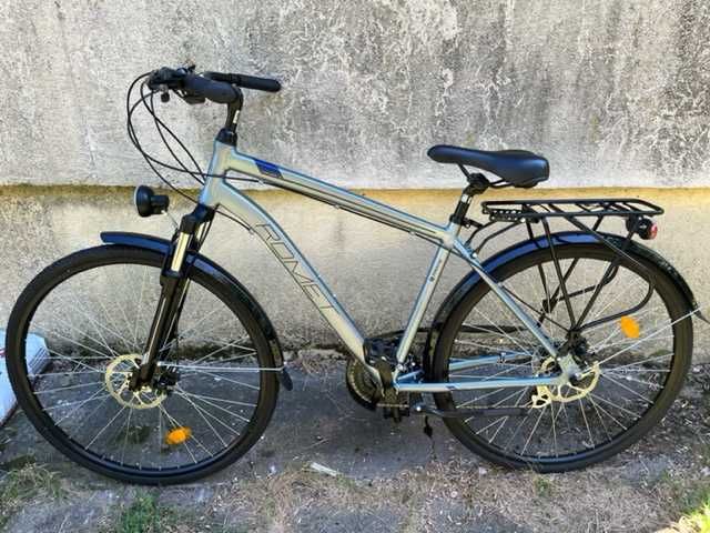 rower wagant 2 srebrny rama m19 gwarancja 06.2024