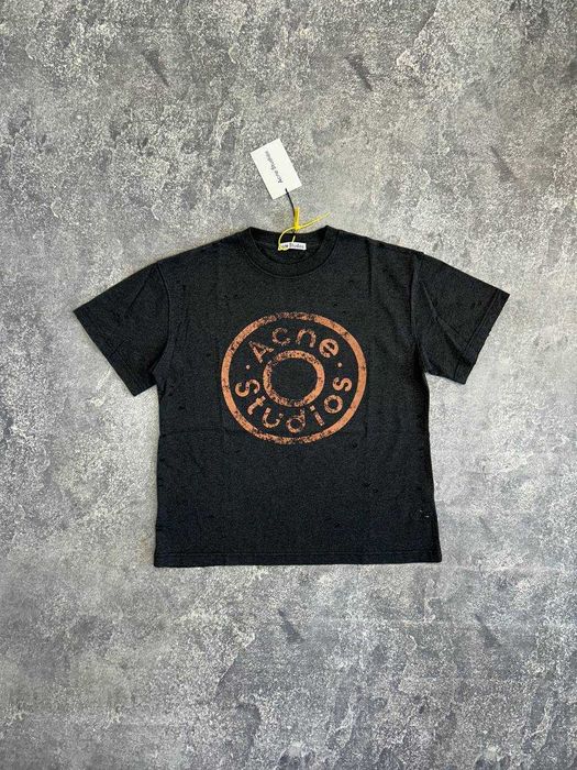 Футболка Acne Studios чорна archive черная opium distressed M S