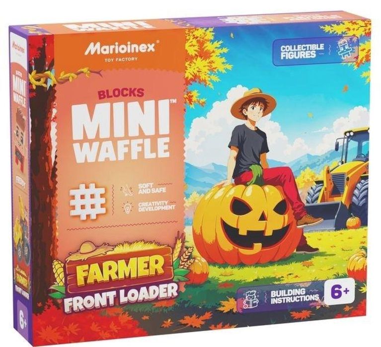 Mini Waffle 50el Farmer Koparka pudełko,