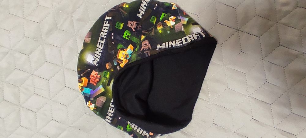 Czapka podwójna bawełniana na polarze Minecraft