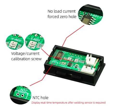 Цифровий вольтамперметр DC 0-100V 10A + Ваттметр + Температура