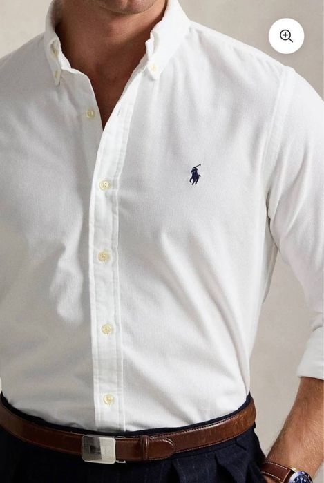 Сорочка Polo Ralph Lauren біла чоловіча сорочка поло ральф лаурен біла