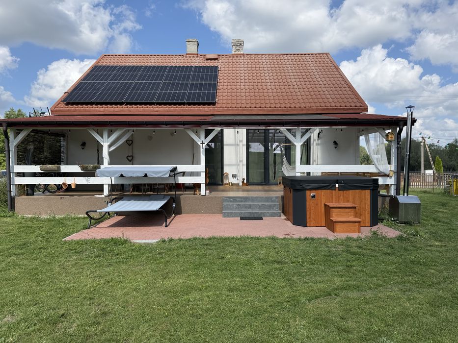Domek jedyny na dzialce/ na wynajem / balia/jacuzzi na wylaczność/kominek/taras/rowery/Podlasie