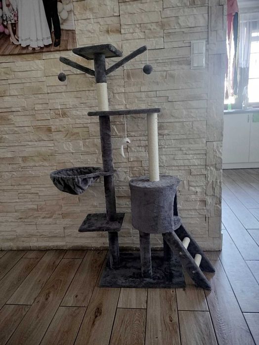 Drapak Dla Kota Legowisko Domek NOWY Wieża Zabawka 5 Poziomów Pluszowy