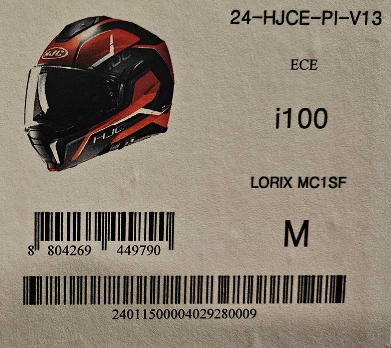 Kask motocyklowy HJC i100 szczękowy LORIX czerwono-czarny M