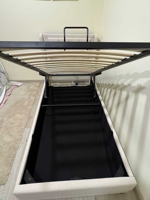 Cama de solteiro de algodão com armazenamento