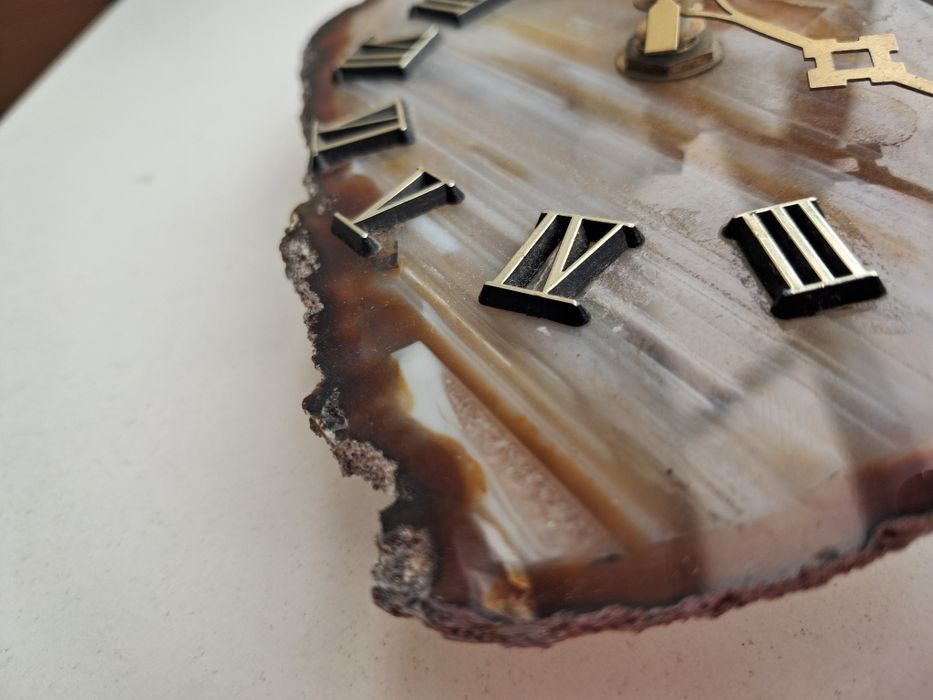 Vertage Zegar ścienny z kamienia naturalnego agatu