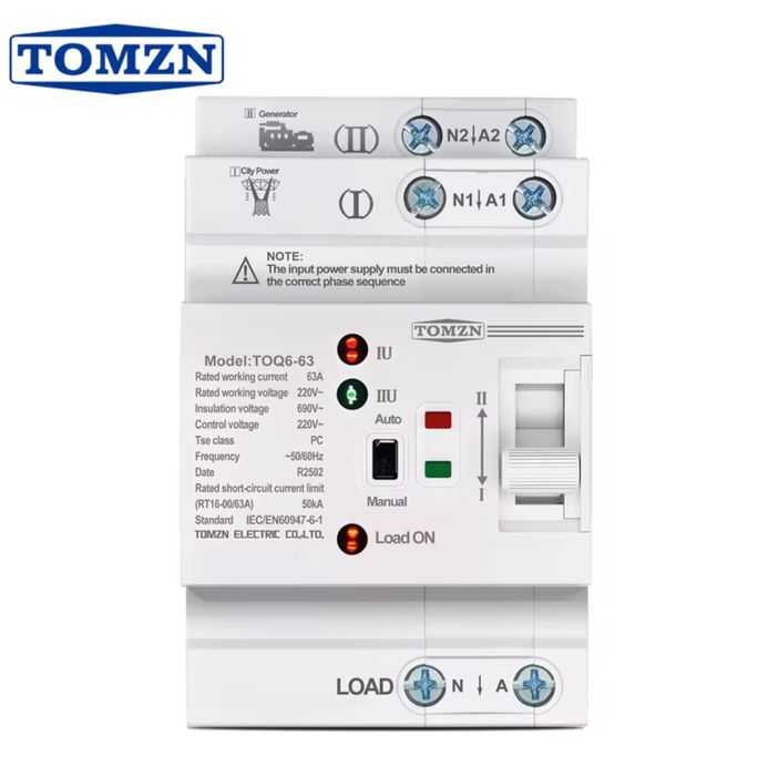 TOMZN TOQ5-125/4 Автоматичне введення резерву 220v 125A