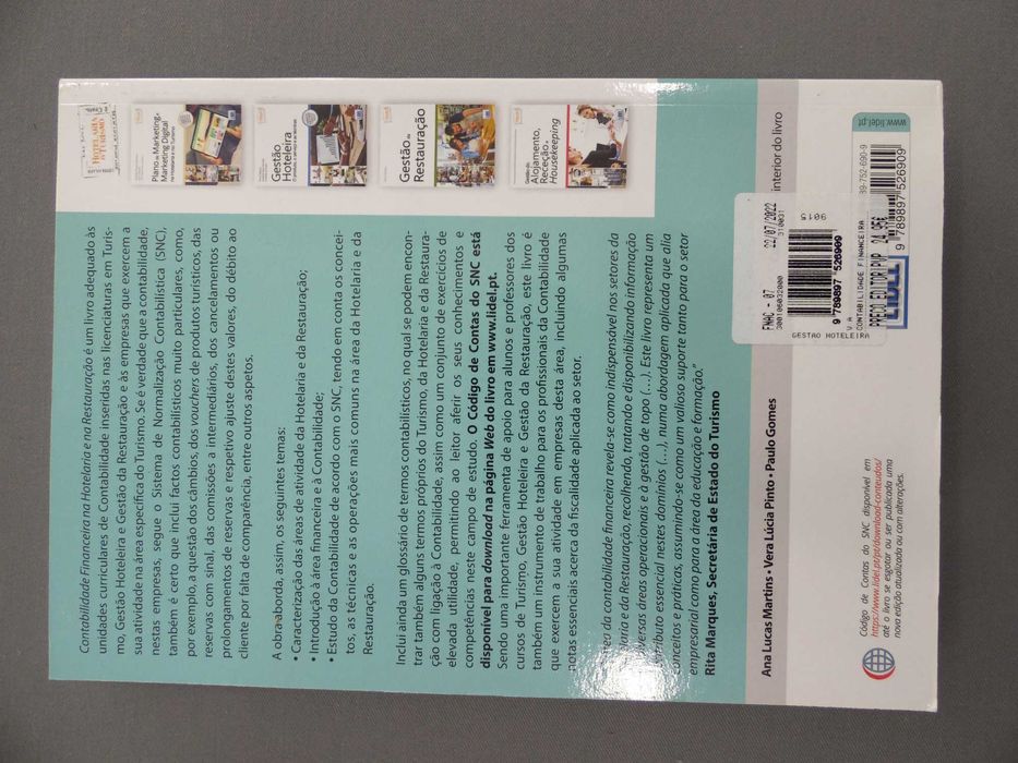 Livro Contabilidade Financeira na Hotelaria e na Restauração
