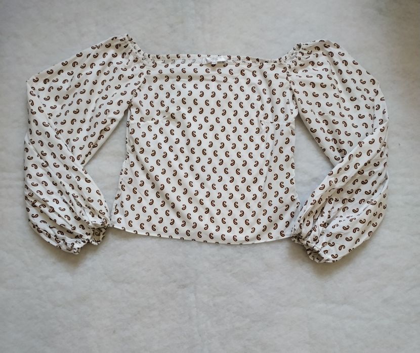 Bluzka hiszpanka Caroline Constas, biala, odkryte ramiona, L, wzory