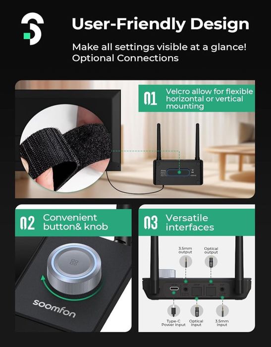 Adapter audio bluetooth 5.3 bt-32 soomfon nadajnik odbiornik