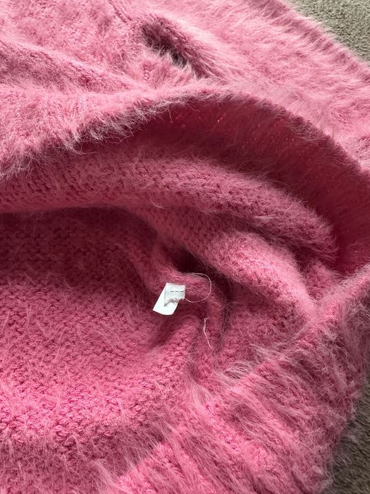 Różowy sweterek Weekend Max Mara O-neck włochaty rozciągliwy M