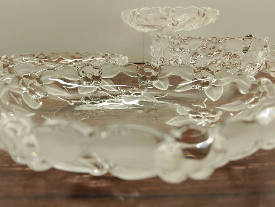 HS Walther Glas Carmen Flower zestaw 6 szt patera talerz miska