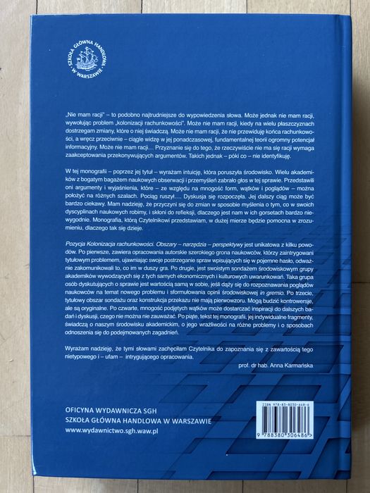 Kolonizacja rachunkowości. Anna Karmańska