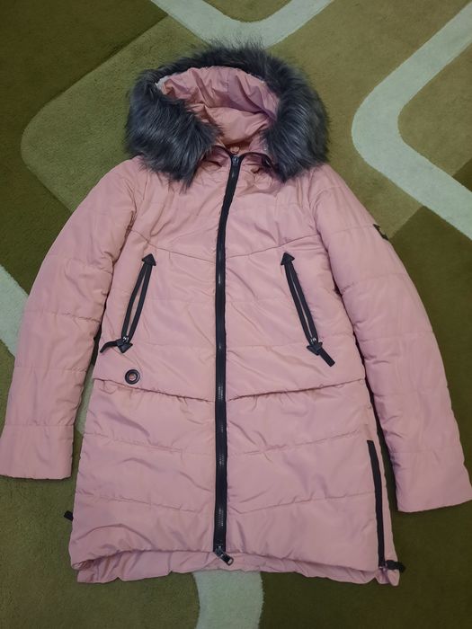 Пуховик, розовий, S-М