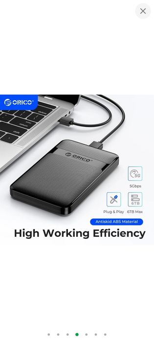 Зовнішня кишеня ORICO USB 3.0 для HDD/SSD 2.5" чорна