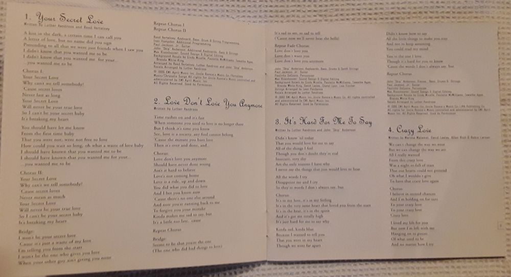 CD Luther Vandross - Your Secret Love