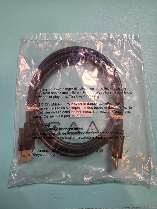 Cabo DisplayPort 1.4 - 1.8m - Novo e Selado (8K / 4K Gaming)