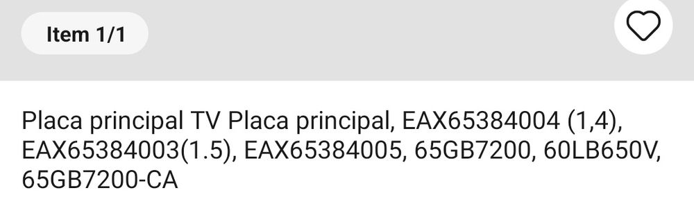 Placa Principal TV LG. Nova