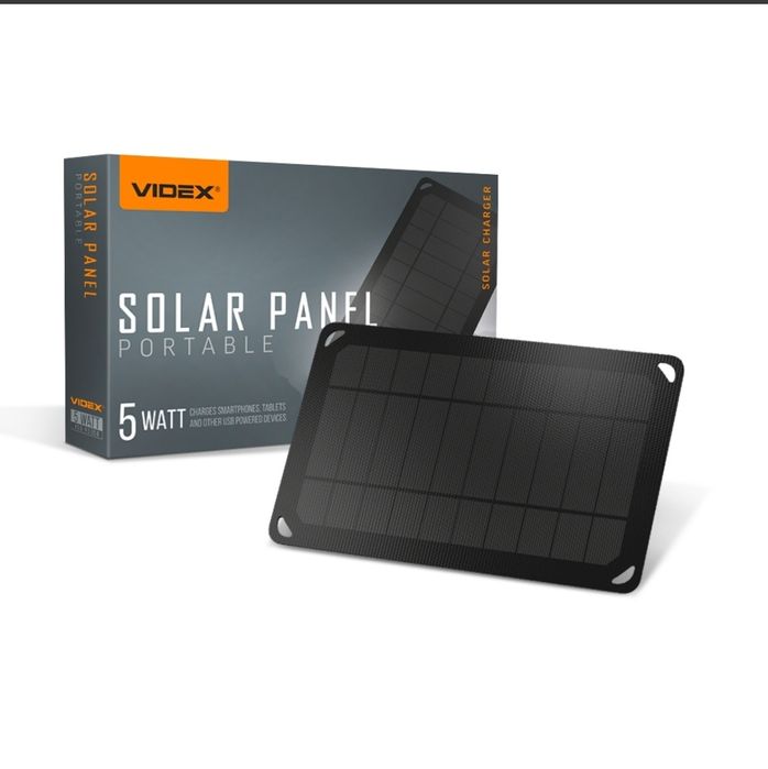 Портативний зарядний пристрій сонячна панель VIDEX VSO-F505U 5W