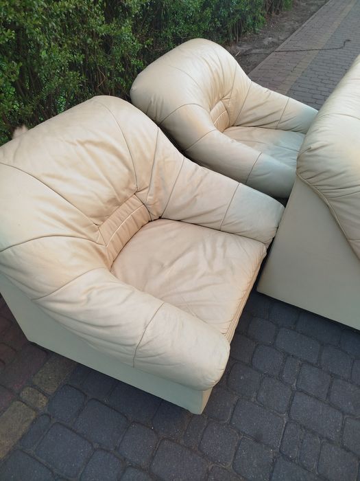 Narożnik skórzany+2fotele