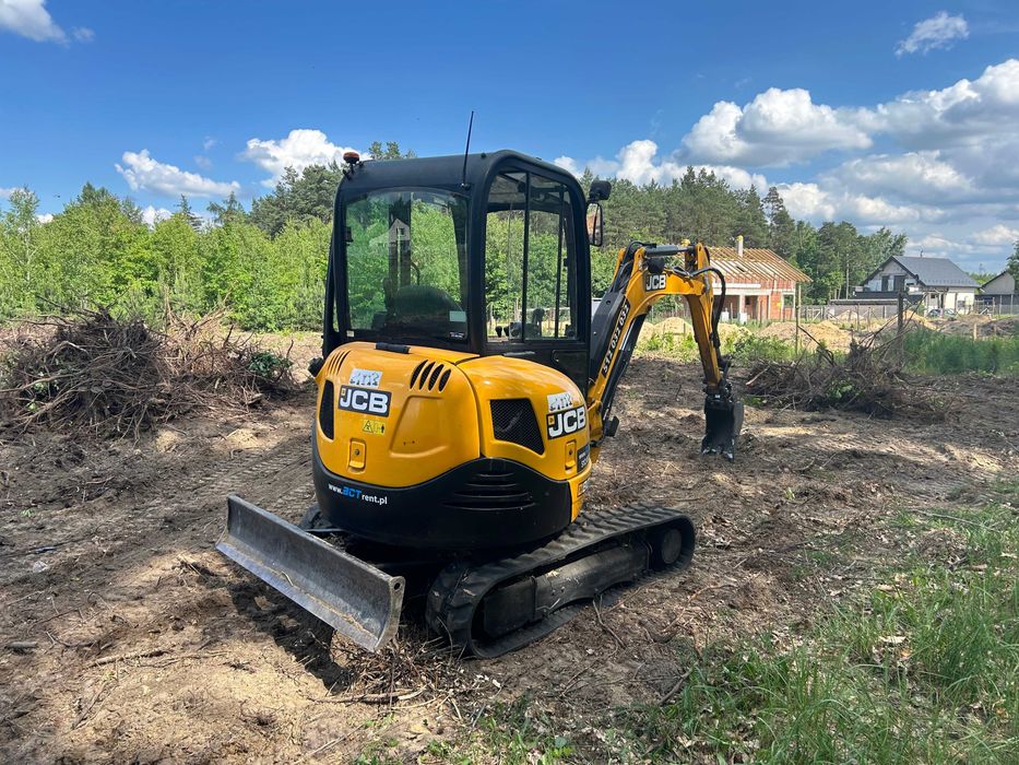 Wynajem minikoparki, usługi minikoparką, wiertnica, zagęszczarka JCB