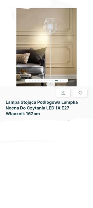 Biała lampa podłoga