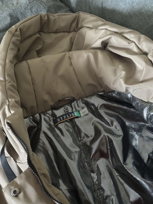 Бежевый новый пуховик, куртка парка на худенькую девушку, подростка