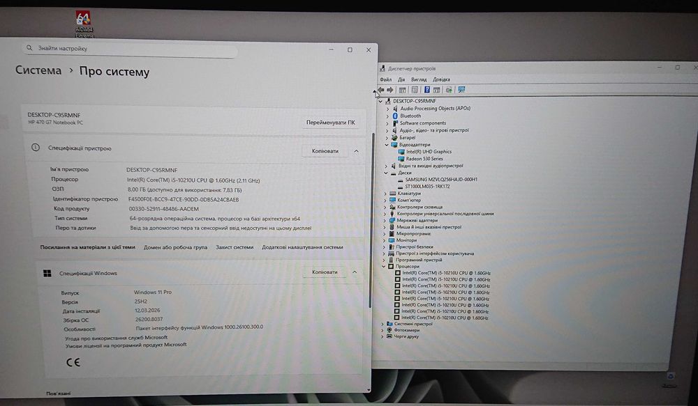 HP /17,3" FHD/i5-10210/SSD 256Gb/HDD 1 Tb/8 Gb DDR4/Radeon 530/батарея 3 час