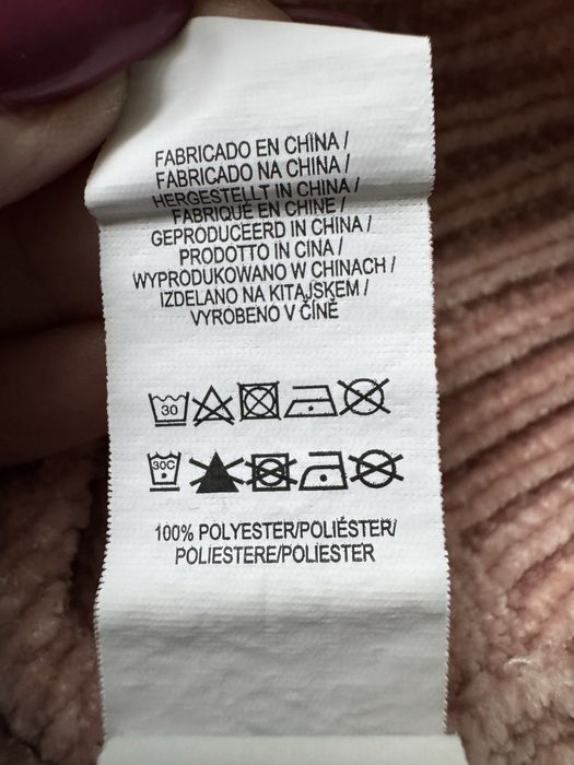 Bluza Primark S – krój oversize różowa welurowa z kapturem