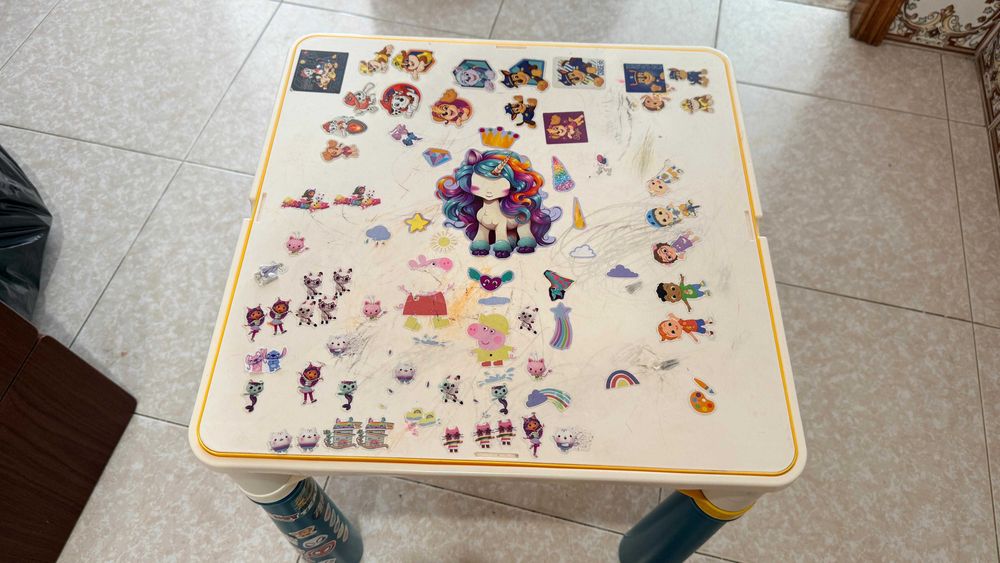 Mesa de Atividades Infantil Multifunções Lego + Cadeira