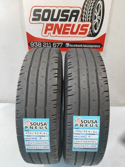 2 pneus semi novos 195-75R16C Continental - Oferta dos Portes