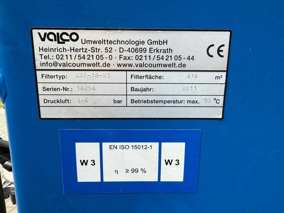 Odciąg pyłu, wyciąg dymu , filtrowentylacja Valco 14000 m3/h