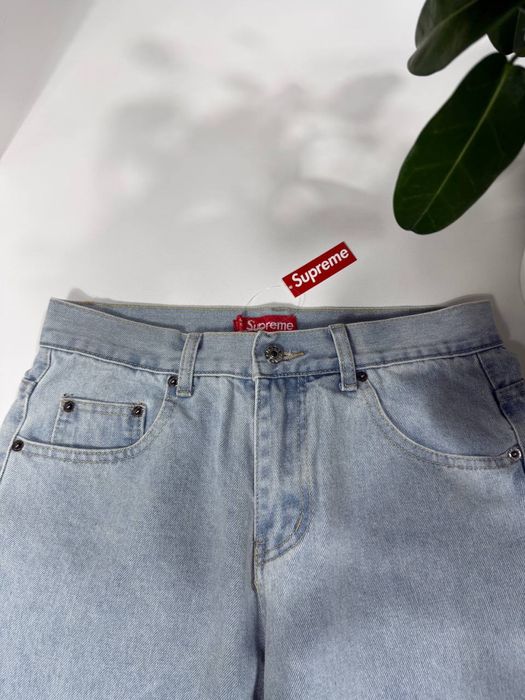 Джинси Supreme широкі Чоловічі джинси Супрім світло-сині Джинси весна