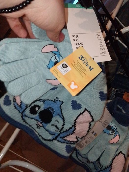 Zestaw Stich czapeczka+rękawiczki