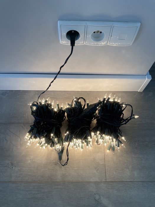 Lampki świąteczne sople 3 x  4,8 m komplet