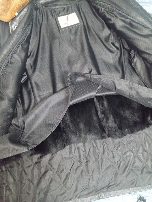 Чоловіка шкіряна дублянка Мужская кожаная дубленка