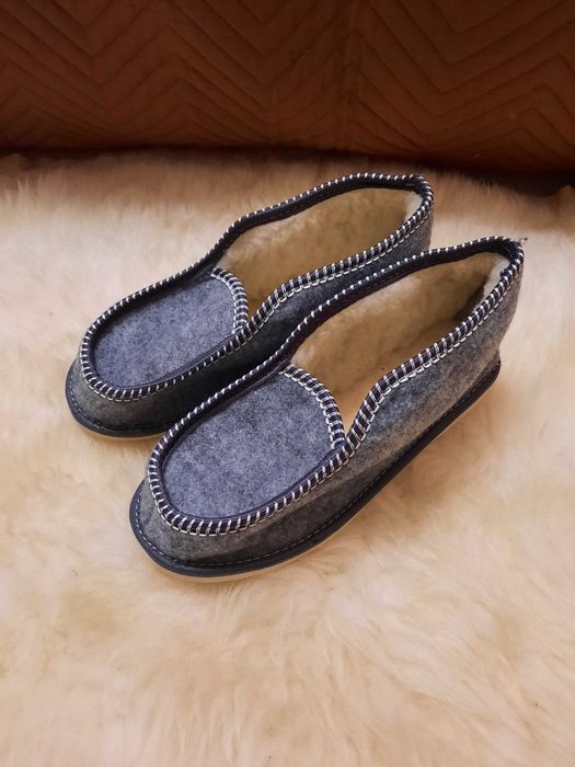 Чоловічі та жіночі кімнатні чуні-калоші з овчиною, тапочки-чуні