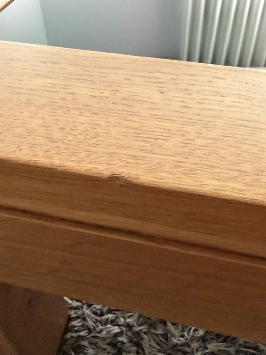 Mesa de Centro de Sala de Estar em Madeira Maciça com Vidro Preto Novo