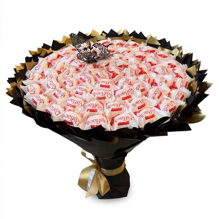 Prezent na 60 urodziny. Słodki bukiet z Raffaello 60 szt. Ślub