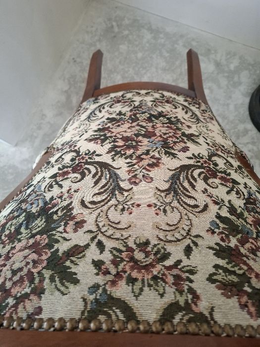 Fotel w stylu ludwikowskim gobelin  stylowy duży fotel tron