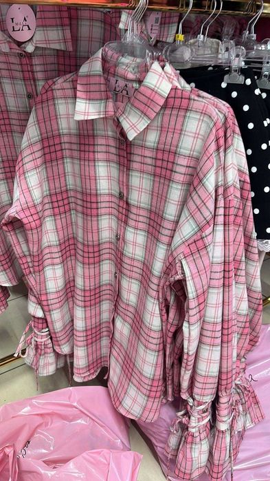 La milla koszula dzwoneczek krata lamilla różowa