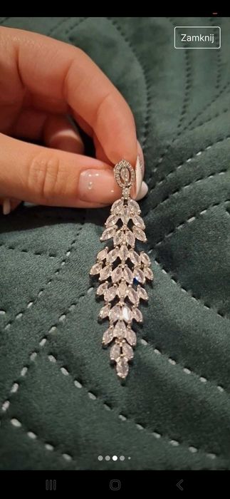 Biżuteria ślubna kolczyki i bransoletka