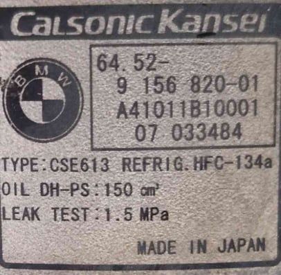 Compressor Ar Condicionado 9156820 - BMW 1