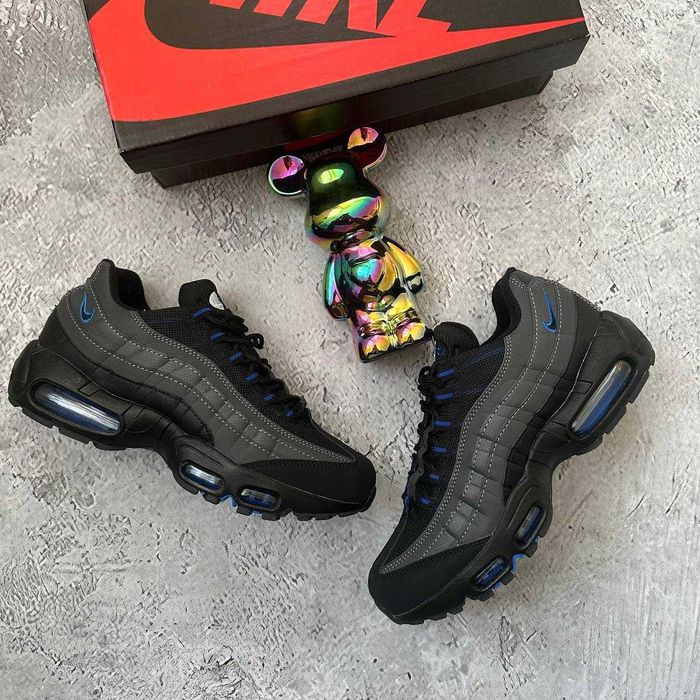 !SALE! Nike Air Max 95 Black Grey Blue Premium 41 42 43 44 45 найк айр макс am95