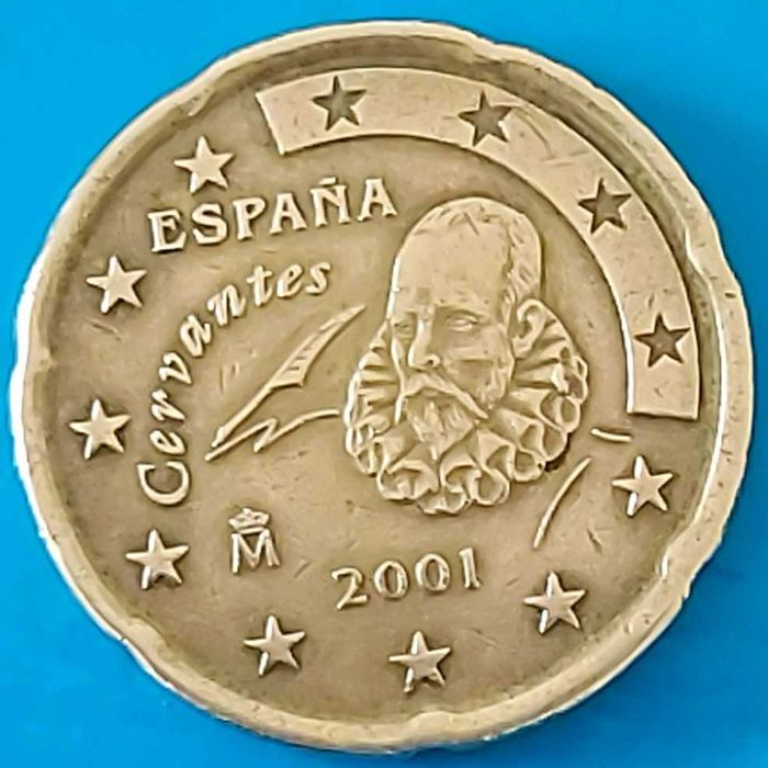 20 Cêntimos de 2001 de Espanha, Miguel Cervantes