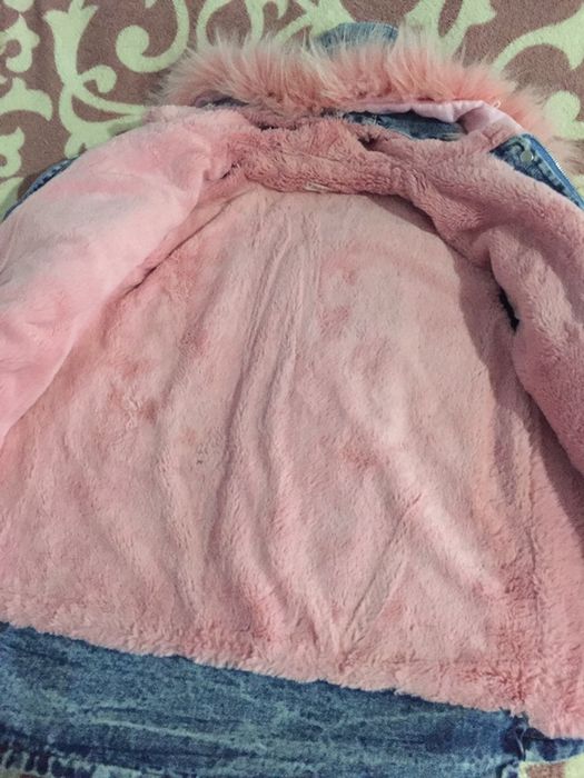 Джинсова підліткова тепла куртка 150