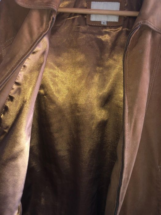 Blusão camurça 100% pele camel