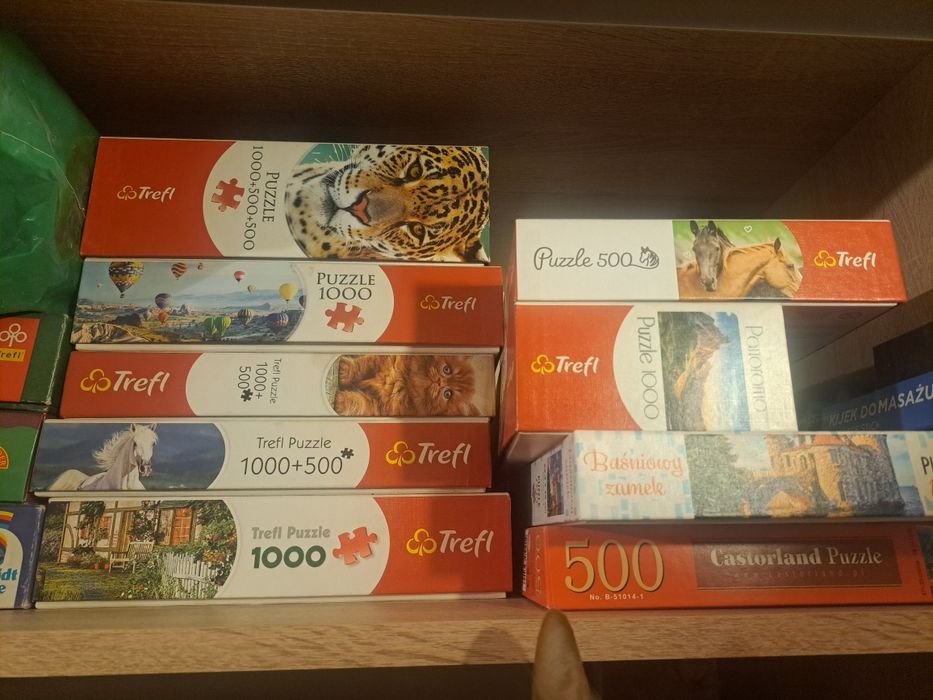 Puzzle trefl zestaw 13 opakować stan bdb duże 1000el i 500el