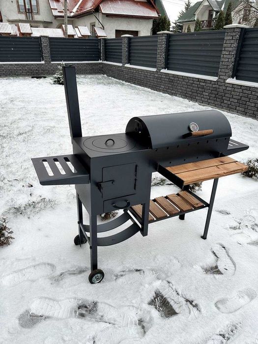 Мангал-барбекю 4 мм з пічкою! Мангал для казана! Мангал з кришкою!